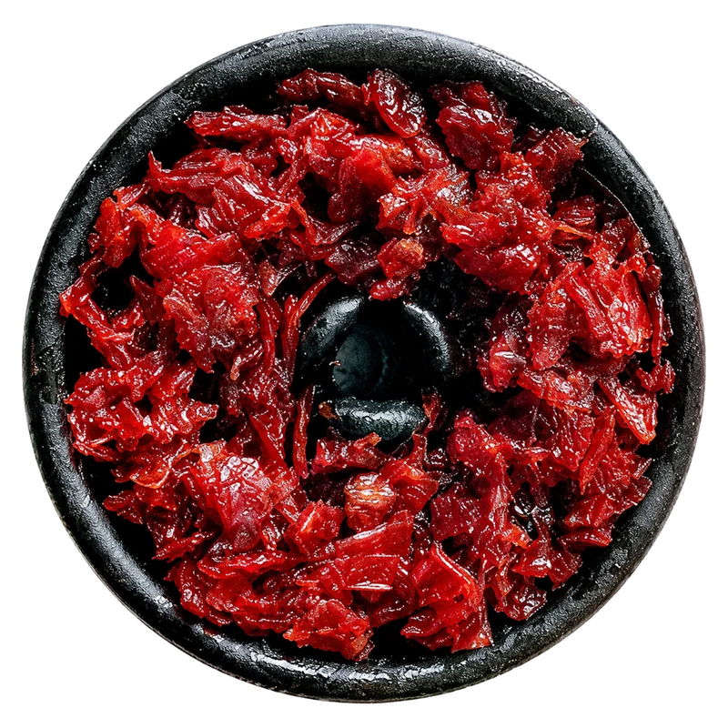 Red leaf tobacco in a clay bowl